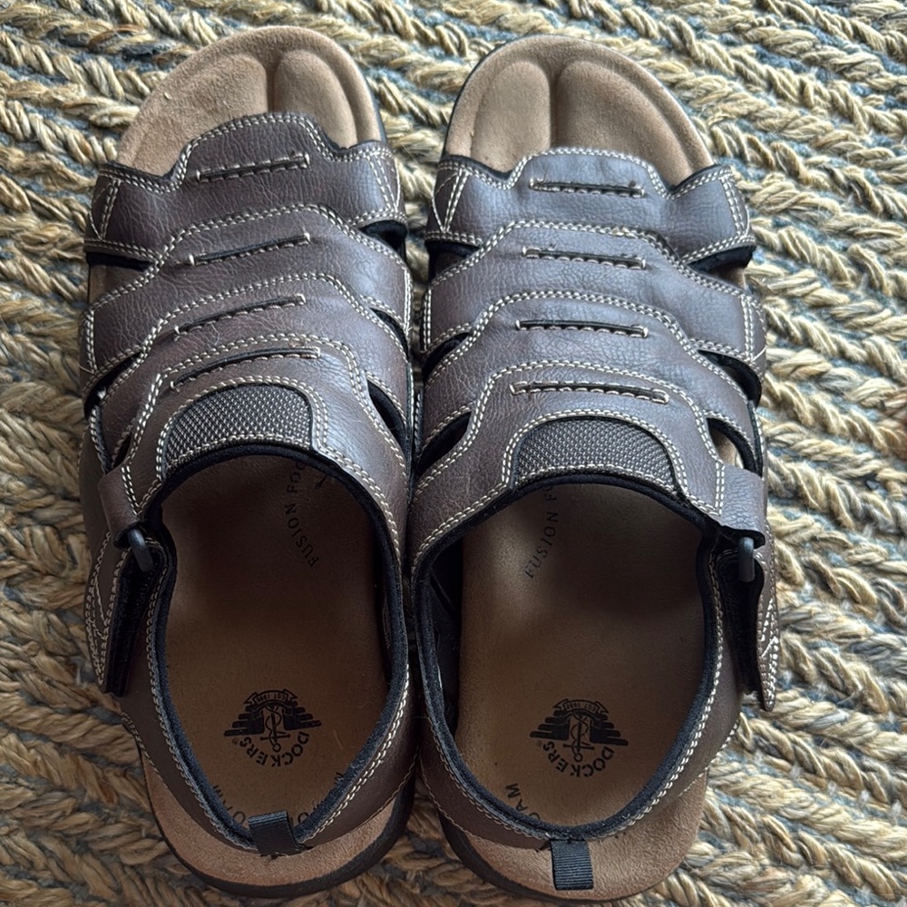 Dockers Brown Leather Sport Sandals